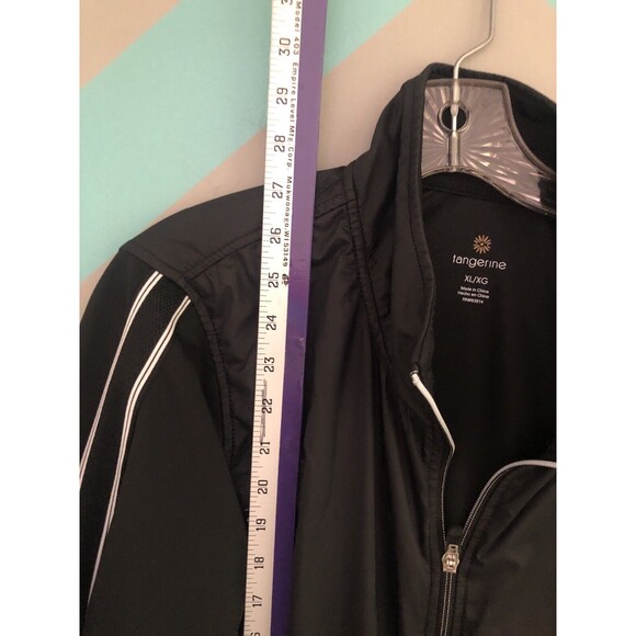 Tangerine Activewear Jacket Womens XL Black Zip Stretch Athletic Lightweight - Picture 3 of 5